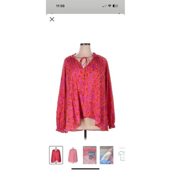 Scoop NYC Tops - Scoop pink orange leopard blouse size XL
